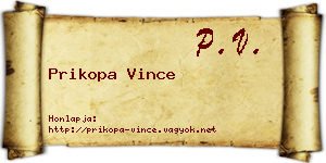 Prikopa Vince névjegykártya
