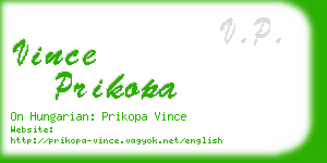 vince prikopa business card